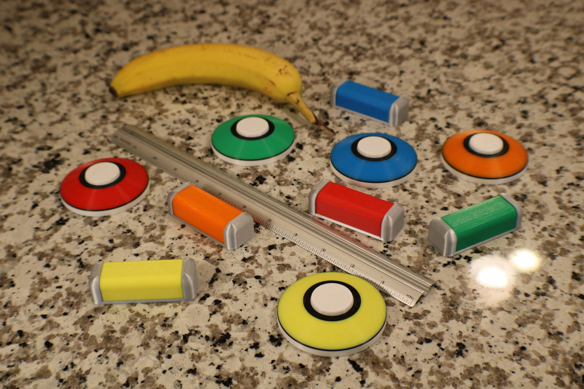 (This listing is for the red circular note)
Banana and ruler for size reference.