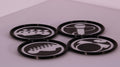 Rock Bank Instrument Coasters (1x of each)